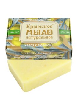 Крымское мыло натуральное на оливковом масле «Алоэ с люффой»