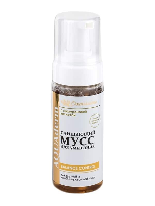 Очищающий мусс для умывания с гиалуроновой кислотой «Cremissimo» - AQUAderm • Для жирной и комбинированной кожи