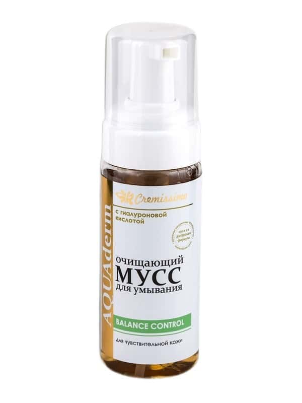 Очищающий мусс для умывания с гиалуроновой кислотой «Cremissimo» - AQUAderm • Для чувствительной кожи